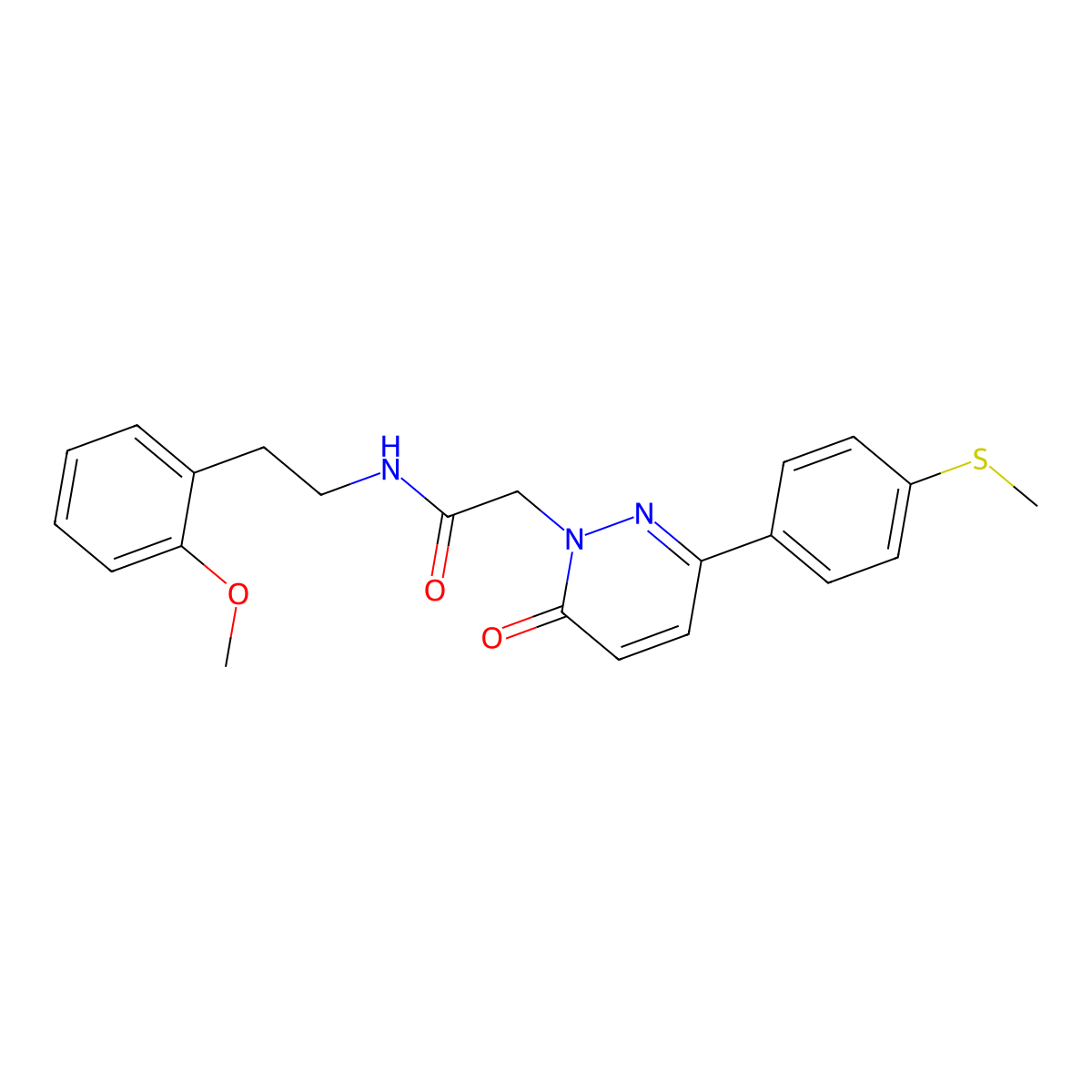 N~1~-(2-methoxyphenethyl)-2-[3-[4-(methylsulfanyl)phenyl]-6-oxo-1(6H)-pyridazinyl]acetamide molecular structure, CAS 1282118-84-6