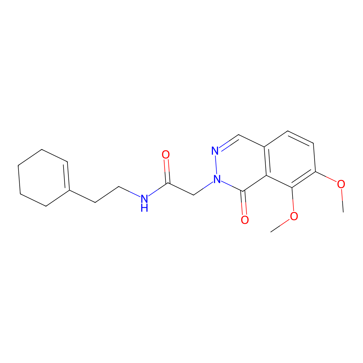 N~1~-[2-(1-cyclohexenyl)ethyl]-2-[7,8-dimethoxy-1-oxo-2(1H)-phthalazinyl]acetamide molecular structure, CAS 1282119-14-5