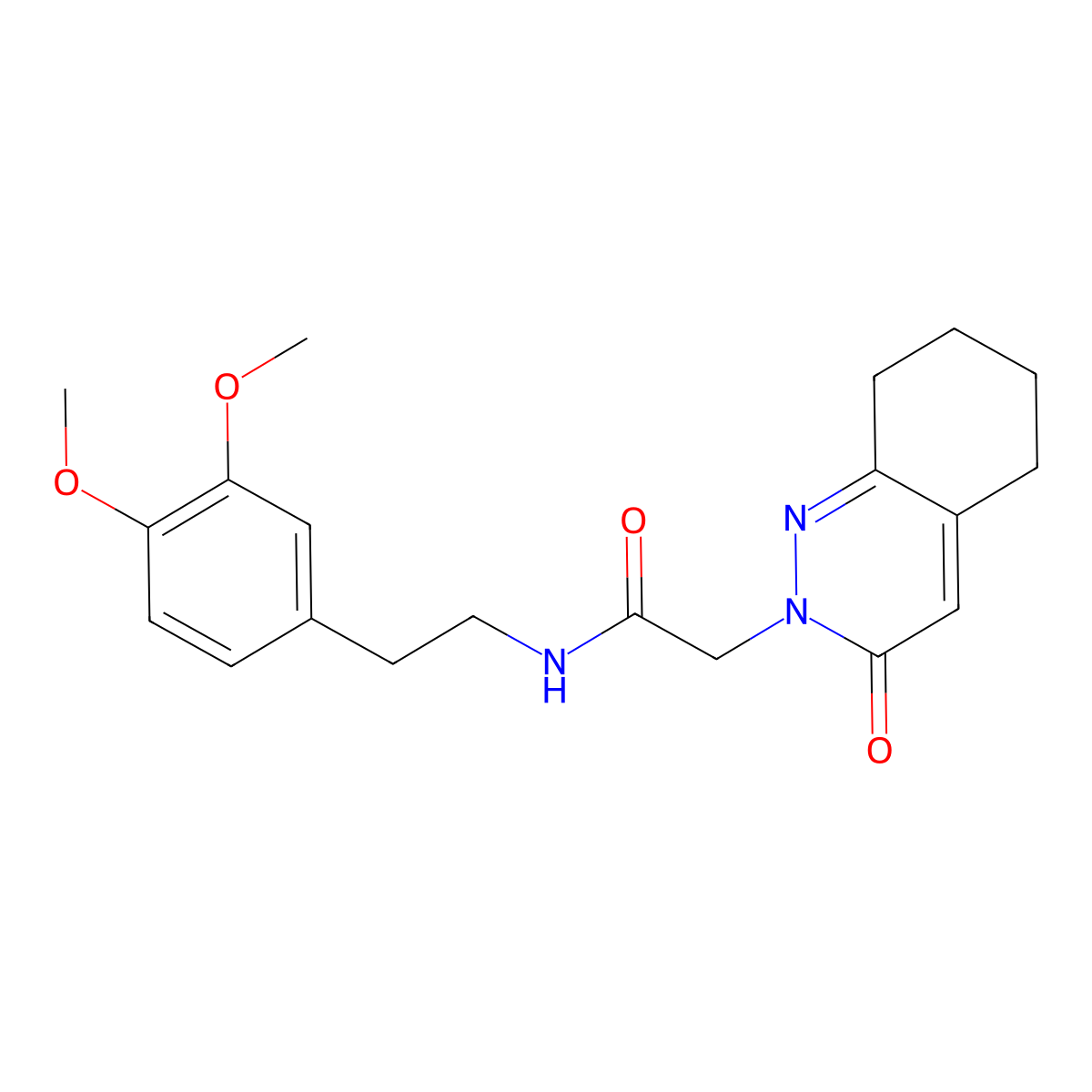 N~1~-(3,4-dimethoxyphenethyl)-2-[3-oxo-5,6,7,8-tetrahydro-2(3H)-cinnolinyl]acetamide molecular structure, CAS 1282119-21-4
