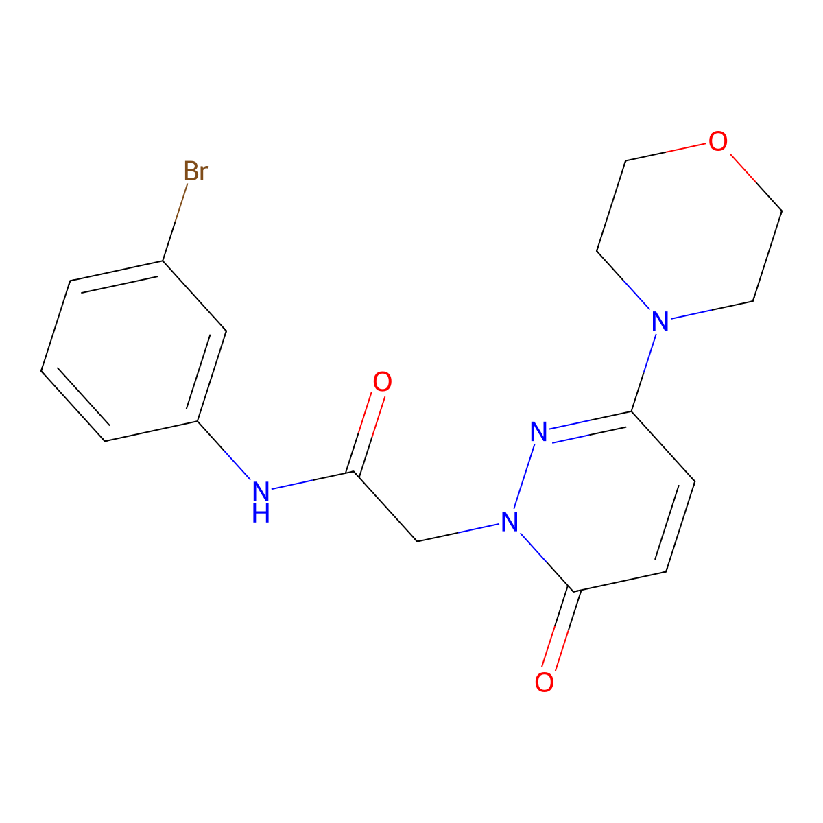 N-(3-bromophenyl)-2-[3-(morpholin-4-yl)-6-oxopyridazin-1(6H)-yl]acetamide molecular structure, CAS 1282119-23-6