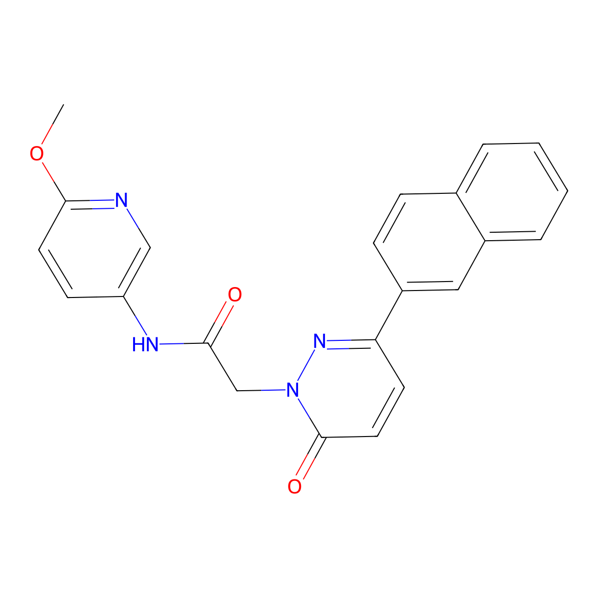 N-(6-methoxypyridin-3-yl)-2-(3-(naphthalen-2-yl)-6-oxopyridazin-1(6H)-yl)acetamide molecular structure, CAS 1282119-30-5