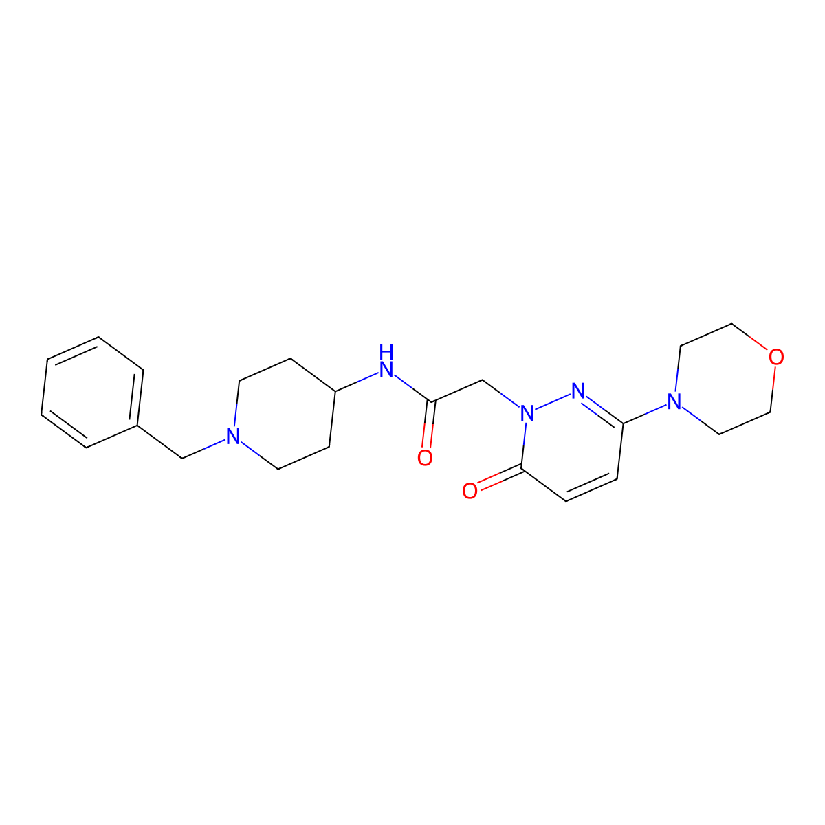 N-(1-benzylpiperidin-4-yl)-2-[3-(morpholin-4-yl)-6-oxopyridazin-1(6H)-yl]acetamide molecular structure, CAS 1282119-31-6