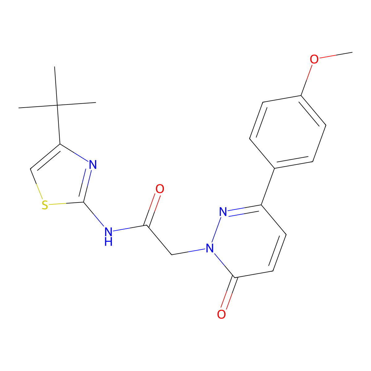 N-[(2Z)-4-tert-butyl-1,3-thiazol-2(3H)-ylidene]-2-[3-(4-methoxyphenyl)-6-oxopyridazin-1(6H)-yl]acetamide molecular structure, CAS 1282119-34-9