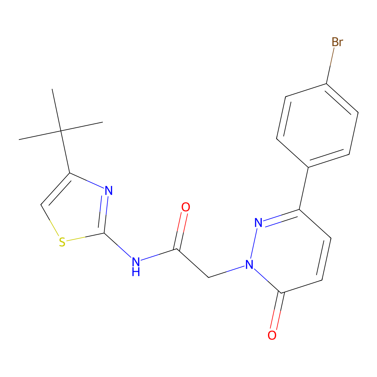 2-[3-(4-bromophenyl)-6-oxopyridazin-1(6H)-yl]-N-[(2Z)-4-tert-butyl-1,3-thiazol-2(3H)-ylidene]acetamide molecular structure, CAS 1282119-44-1