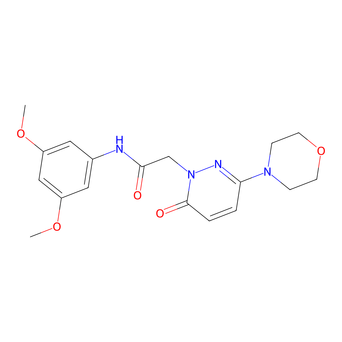 N-(3,5-dimethoxyphenyl)-2-[3-(morpholin-4-yl)-6-oxopyridazin-1(6H)-yl]acetamide molecular structure, CAS 1282119-45-2