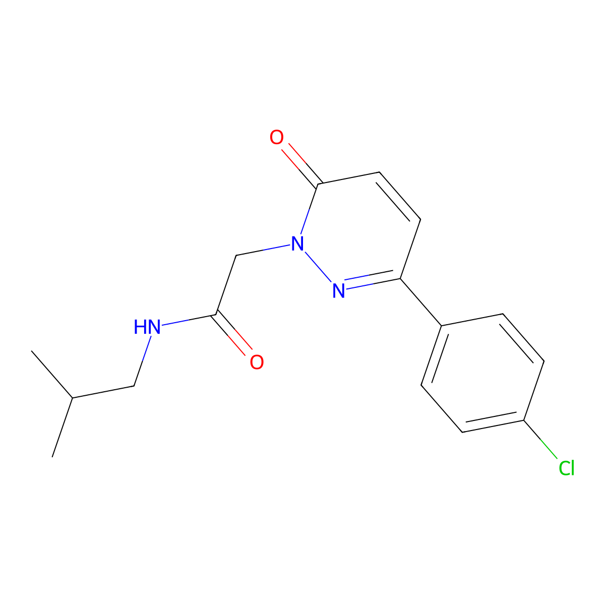2-[3-(4-chlorophenyl)-6-oxo-1(6H)-pyridazinyl]-N~1~-isobutylacetamide molecular structure, CAS 1282119-50-9