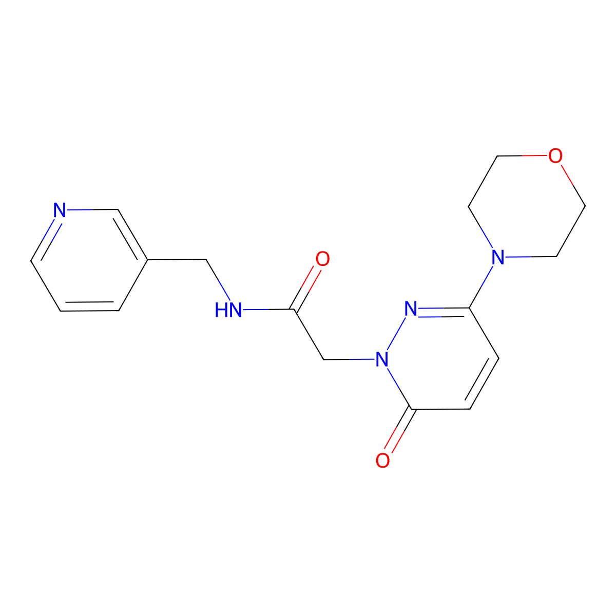2-[3-(morpholin-4-yl)-6-oxopyridazin-1(6H)-yl]-N-(pyridin-3-ylmethyl)acetamide molecular structure, CAS 1282119-62-3