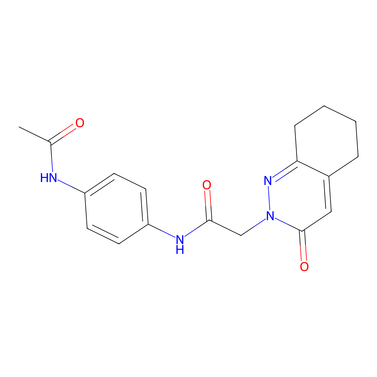 N-[4-(acetylamino)phenyl]-2-(3-oxo-5,6,7,8-tetrahydrocinnolin-2(3H)-yl)acetamide molecular structure, CAS 1282119-83-8