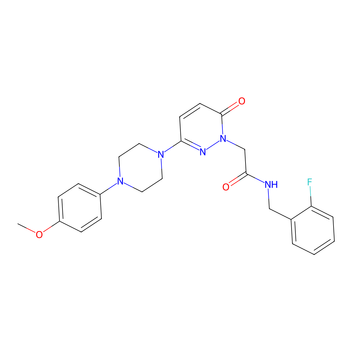N-(2-fluorobenzyl)-2-(3-(4-(4-methoxyphenyl)piperazin-1-yl)-6-oxopyridazin-1(6H)-yl)acetamide molecular structure, CAS 1282120-09-5