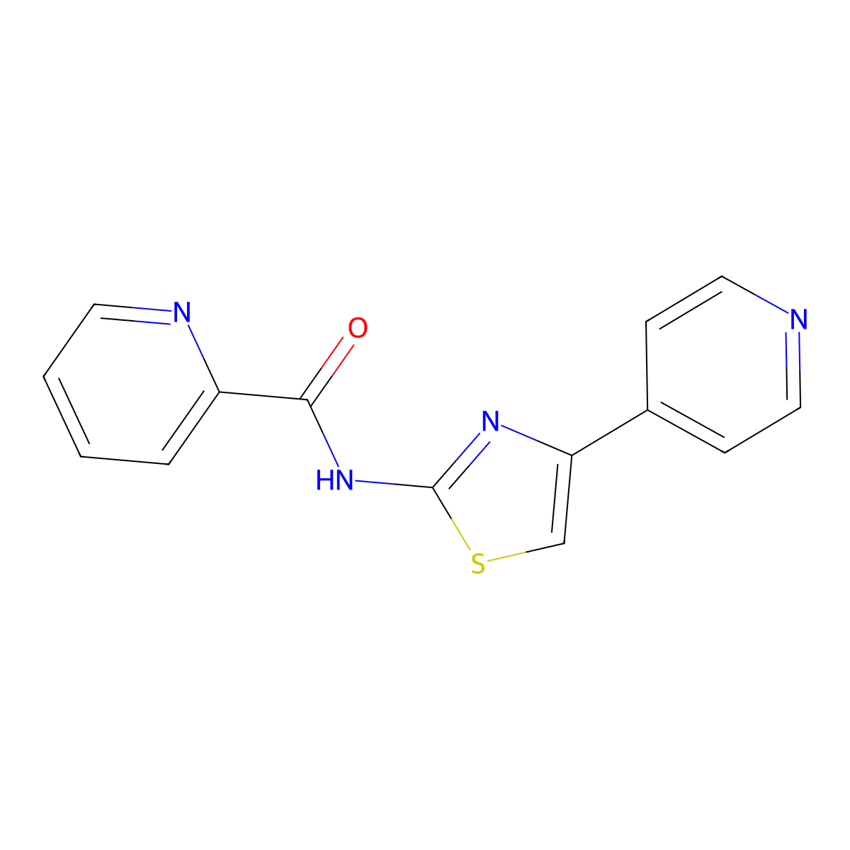 N-[(2Z)-4-(pyridin-4-yl)-1,3-thiazol-2(3H)-ylidene]pyridine-2-carboxamide molecular structure, CAS 1282120-34-6