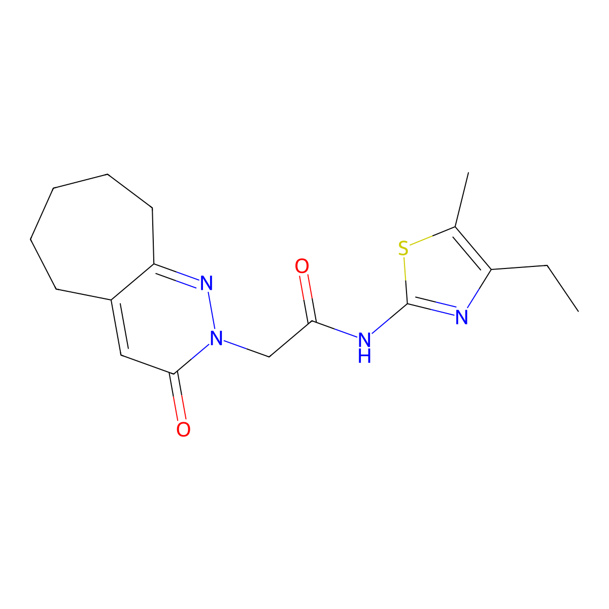 N-(4-ethyl-5-methyl-1,3-thiazol-2-yl)-2-(3-oxo-3,5,6,7,8,9-hexahydro-2H-cyclohepta[c]pyridazin-2-yl)acetamide molecular structure, CAS 1282120-37-9