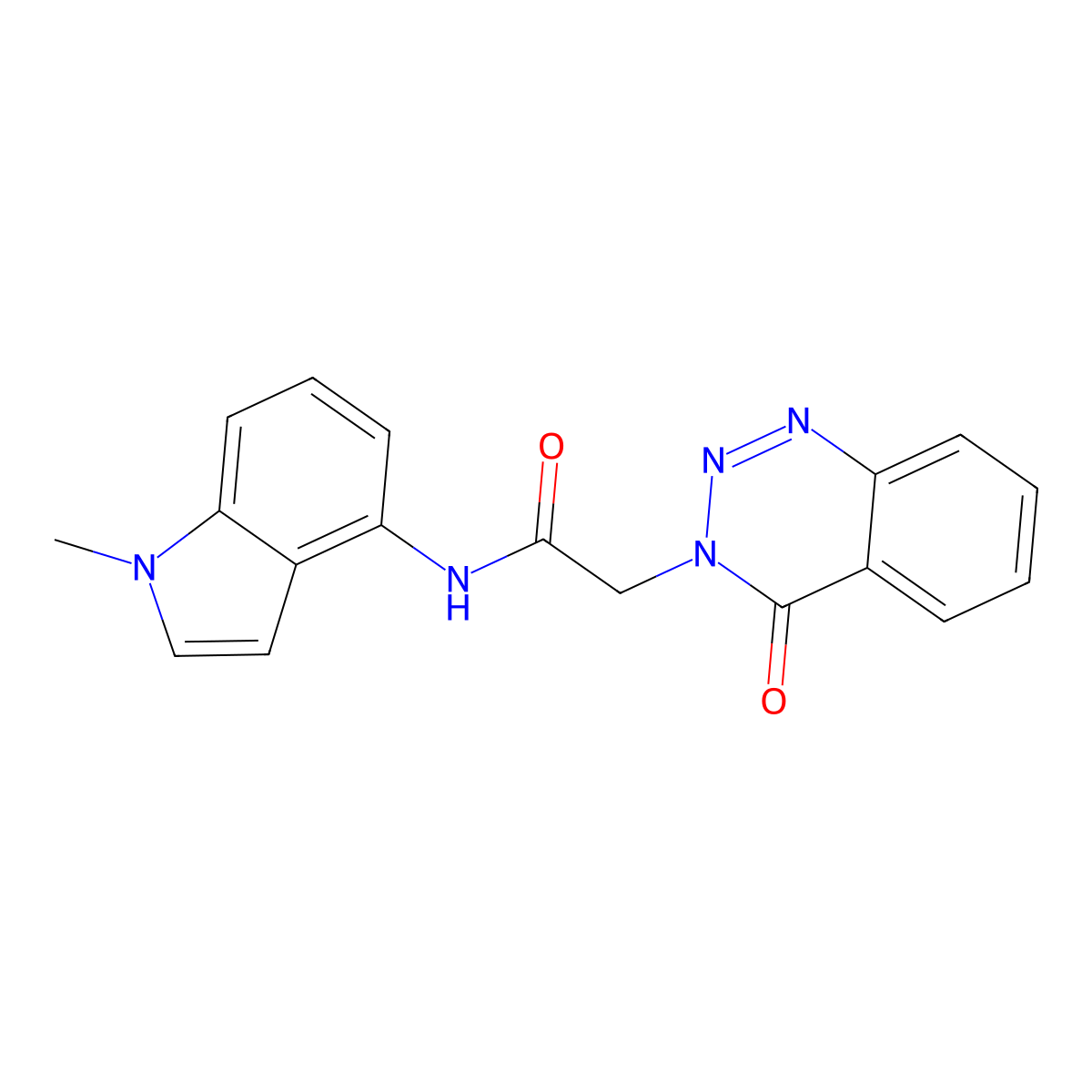 N-(1-methyl-1H-indol-4-yl)-2-(4-oxo-1,2,3-benzotriazin-3(4H)-yl)acetamide molecular structure, CAS 1282120-52-8