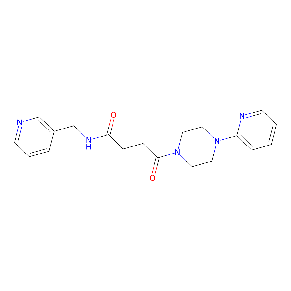 4-oxo-N-(pyridin-3-ylmethyl)-4-[4-(pyridin-2-yl)piperazin-1-yl]butanamide molecular structure, CAS 1282120-53-9
