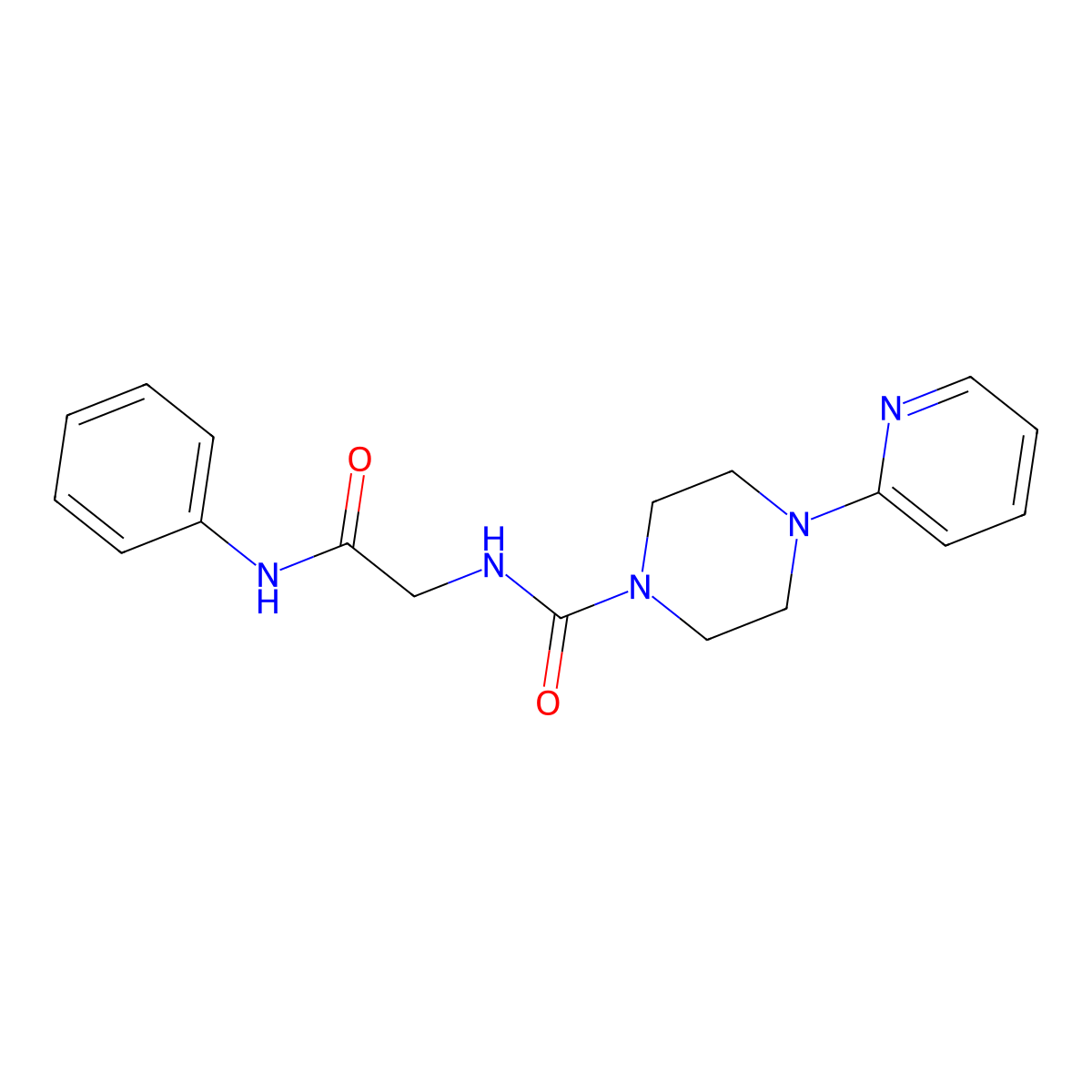 N-[2-oxo-2-(phenylamino)ethyl]-4-(pyridin-2-yl)piperazine-1-carboxamide molecular structure, CAS 1282120-57-3