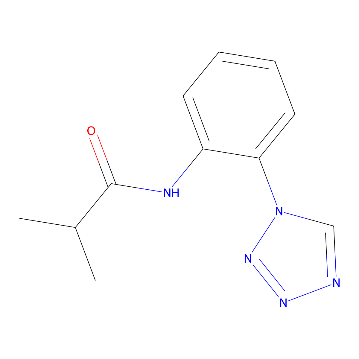 N-(2-(1H-tetrazol-1-yl)phenyl)isobutyramide molecular structure, CAS 1282120-58-4