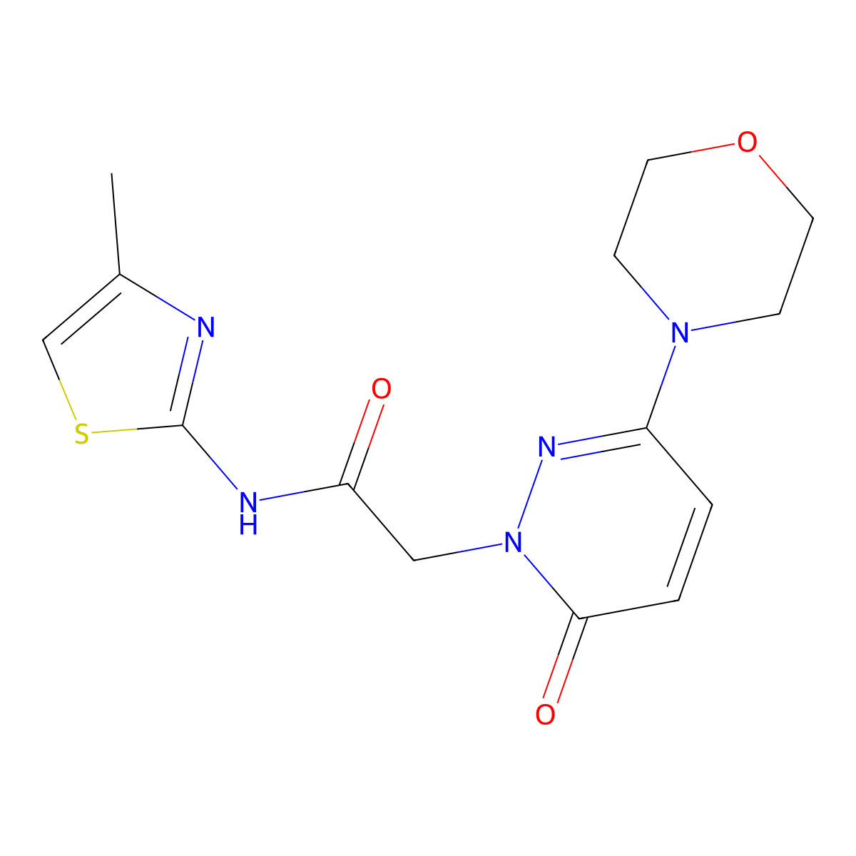 N-[(2Z)-4-methyl-1,3-thiazol-2(3H)-ylidene]-2-[3-(morpholin-4-yl)-6-oxopyridazin-1(6H)-yl]acetamide molecular structure, CAS 1282120-65-3