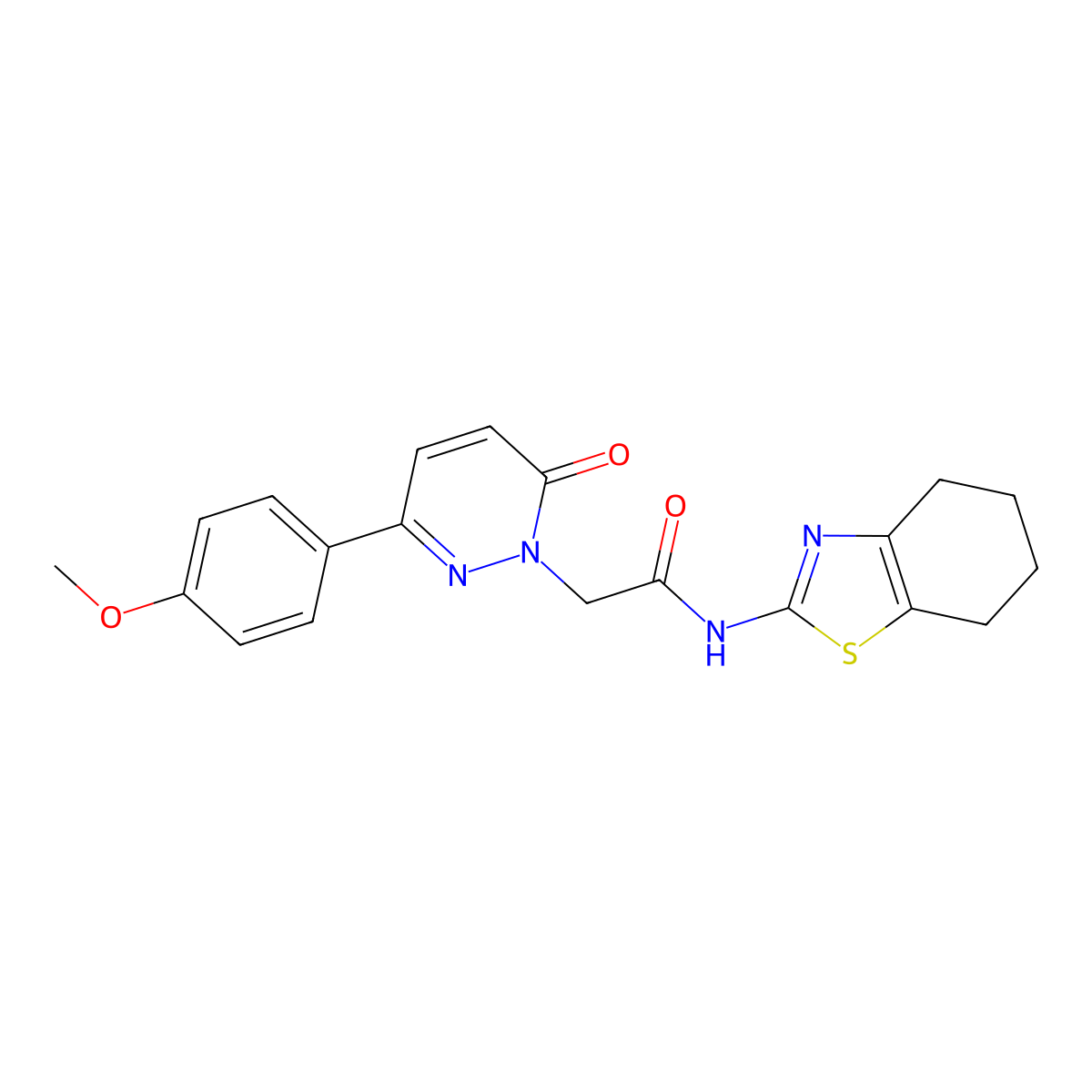 2-(3-(4-methoxyphenyl)-6-oxopyridazin-1(6H)-yl)-N-(4,5,6,7-tetrahydrobenzo[d]thiazol-2-yl)acetamide molecular structure, CAS 1282120-71-1