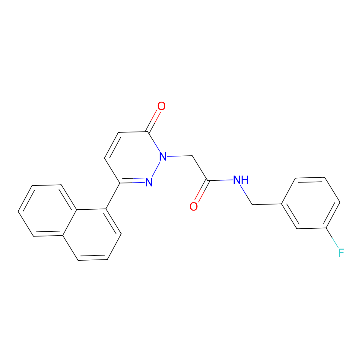 N-(3-fluorobenzyl)-2-(3-(naphthalen-1-yl)-6-oxopyridazin-1(6H)-yl)acetamide molecular structure, CAS 1282120-73-3