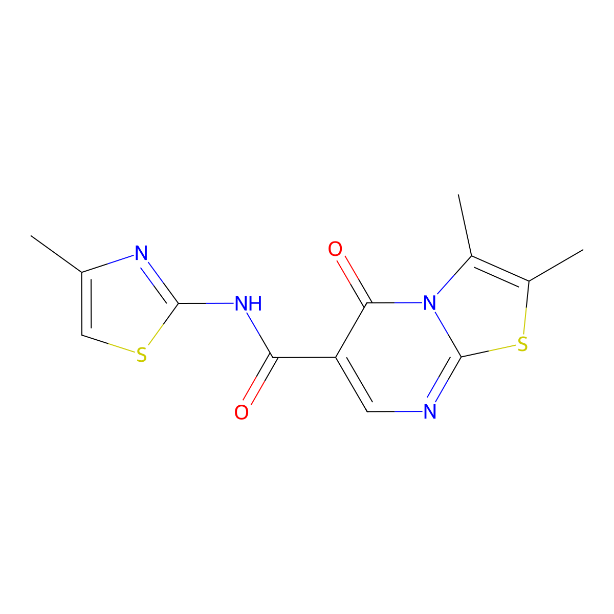 2,3-dimethyl-N-[(2Z)-4-methyl-1,3-thiazol-2(3H)-ylidene]-5-oxo-5H-[1,3]thiazolo[3,2-a]pyrimidine-6-carboxamide molecular structure, CAS 1282120-87-9