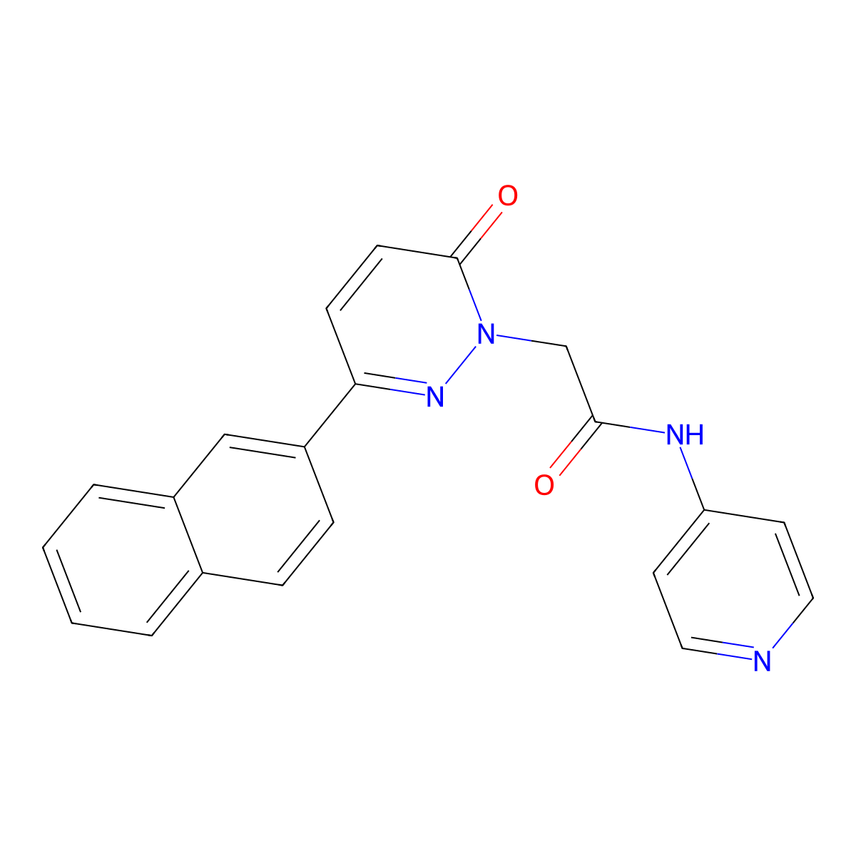2-(3-(naphthalen-2-yl)-6-oxopyridazin-1(6H)-yl)-N-(pyridin-4-yl)acetamide molecular structure, CAS 1282120-95-9