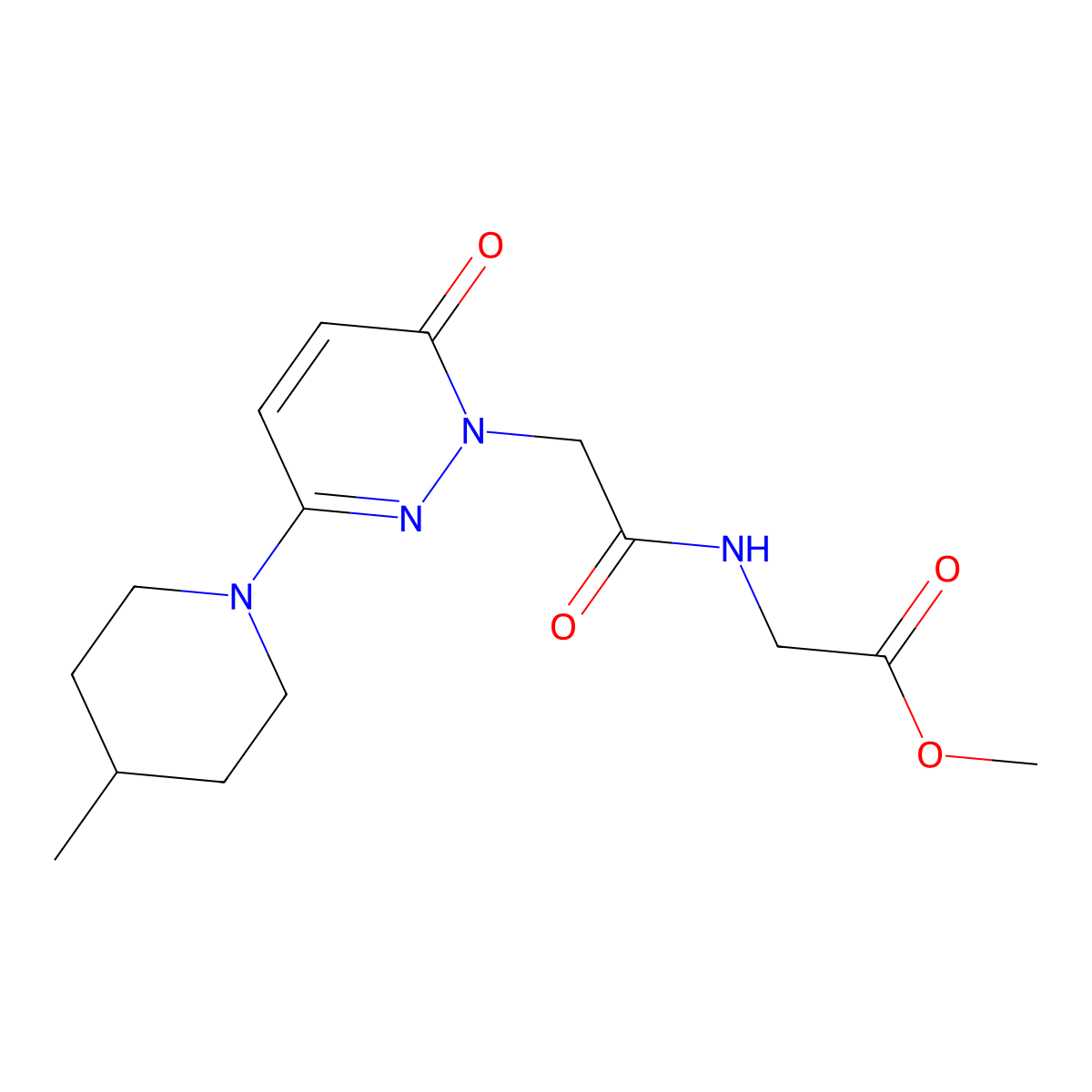 methyl N-{[3-(4-methylpiperidin-1-yl)-6-oxopyridazin-1(6H)-yl]acetyl}glycinate molecular structure, CAS 1282120-98-2
