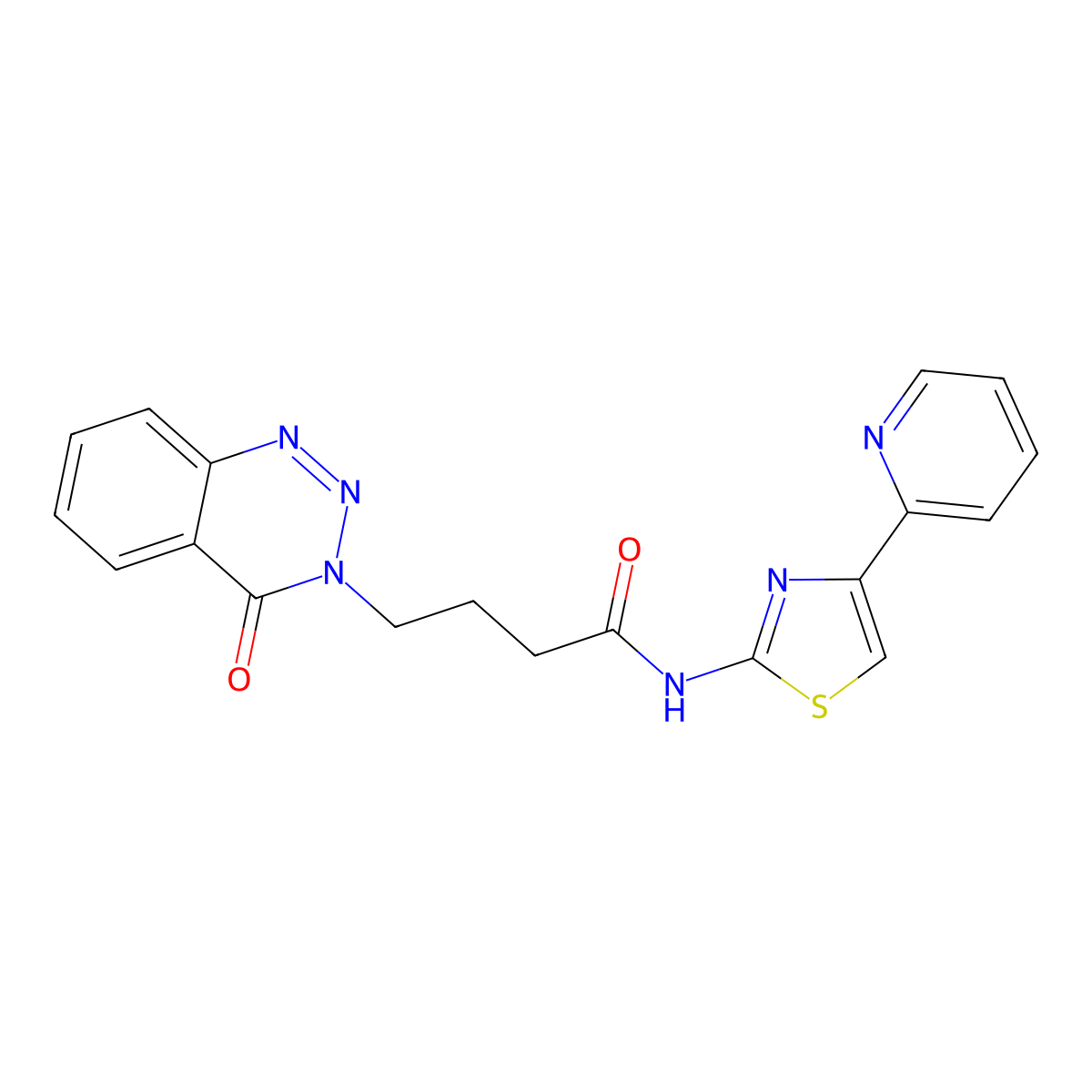 4-(4-oxo-1,2,3-benzotriazin-3(4H)-yl)-N-[(2Z)-4-(pyridin-2-yl)-1,3-thiazol-2(3H)-ylidene]butanamide molecular structure, CAS 1282121-13-4