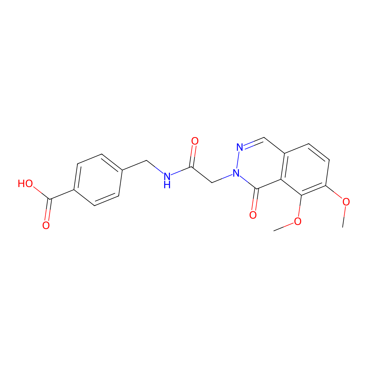4-({[(7,8-dimethoxy-1-oxophthalazin-2(1H)-yl)acetyl]amino}methyl)benzoic acid molecular structure, CAS 1282121-18-9