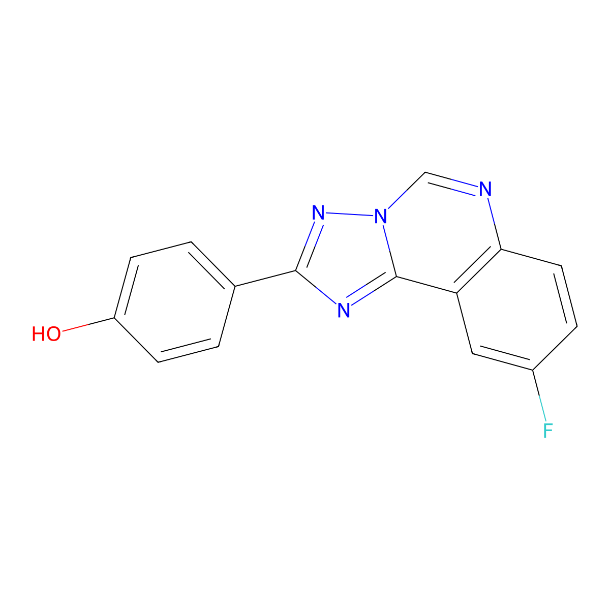 4-(9-Fluoro-[1,2,4]triazolo[1,5-c]quinazolin-2-yl)phenol molecular structure, CAS 1282121-41-8