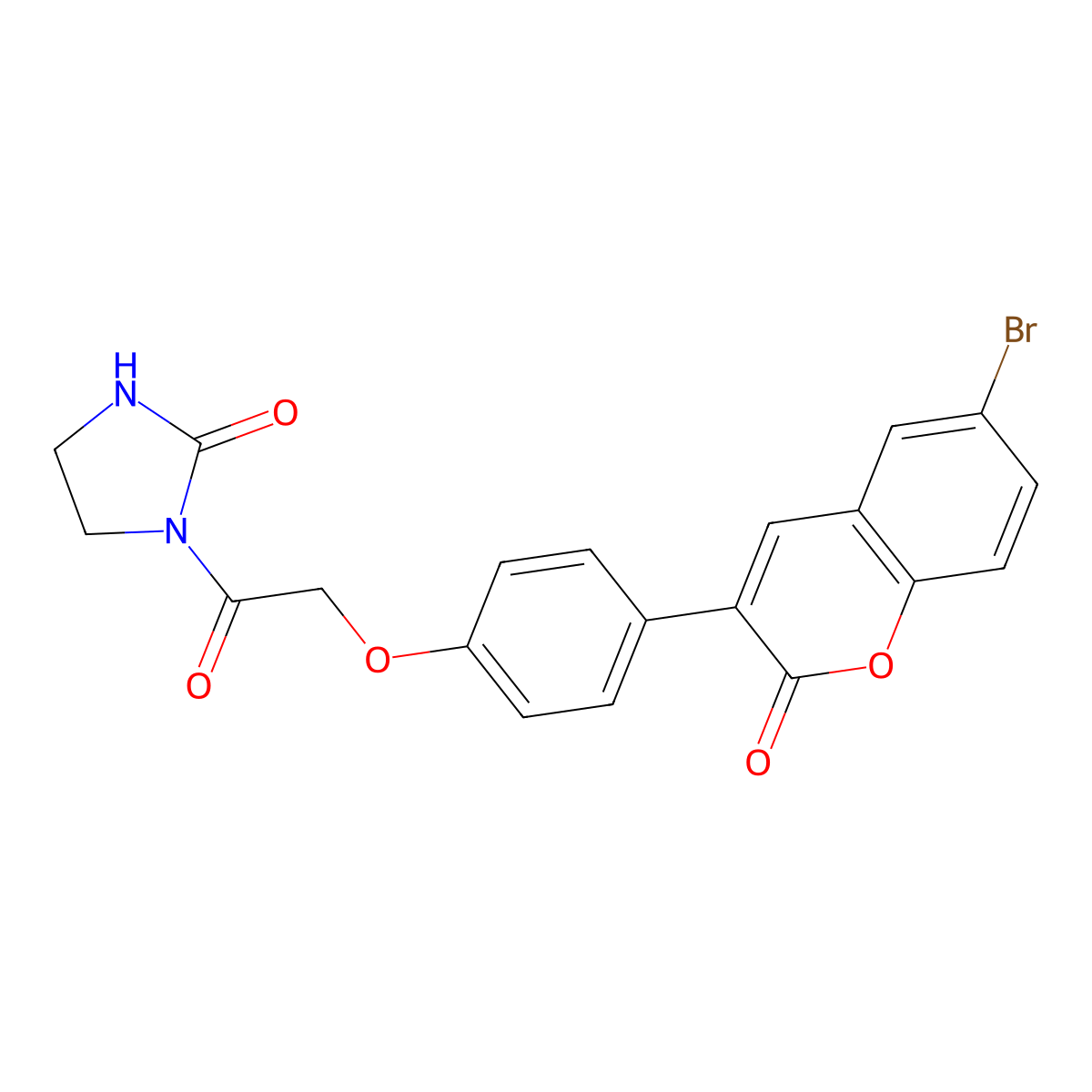 1-{[4-(6-bromo-2-oxo-2H-chromen-3-yl)phenoxy]acetyl}imidazolidin-2-one molecular structure, CAS 1282121-48-5