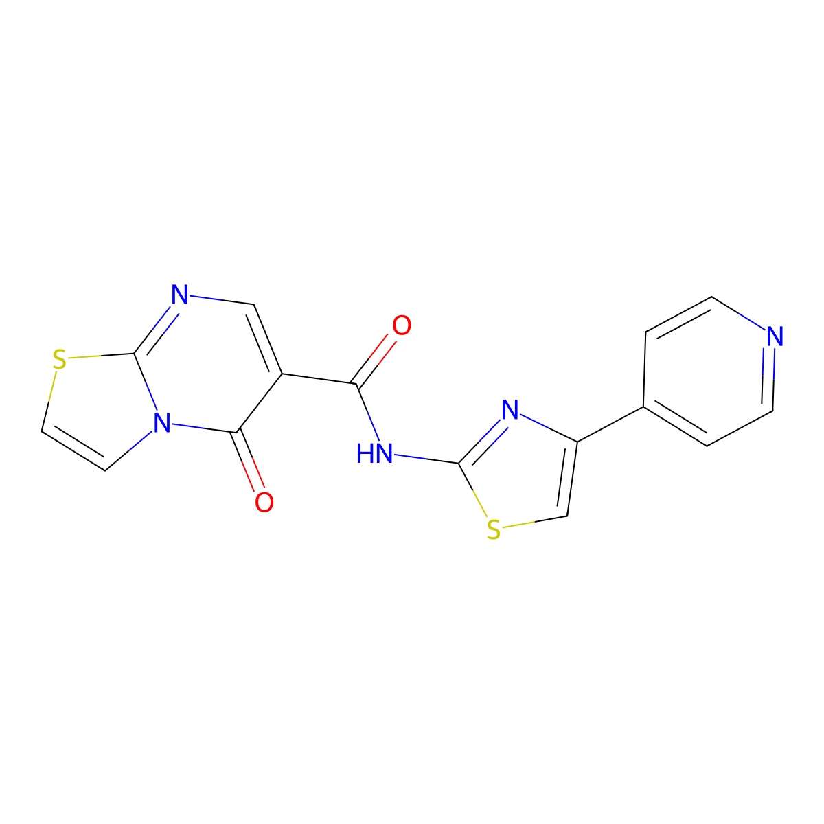 5-oxo-N-[(2Z)-4-(pyridin-4-yl)-1,3-thiazol-2(3H)-ylidene]-5H-[1,3]thiazolo[3,2-a]pyrimidine-6-carboxamide molecular structure, CAS 1282121-56-5