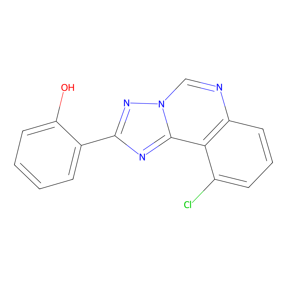 2-(10-Chloro-[1,2,4]triazolo[1,5-c]quinazolin-2-yl)phenol molecular structure, CAS 1282121-59-8
