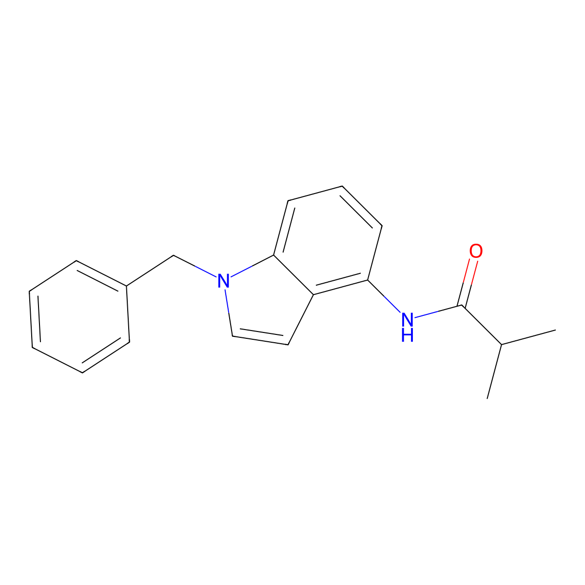 N-(1-benzyl-1H-indol-4-yl)-2-methylpropanamide molecular structure, CAS 1282121-68-9
