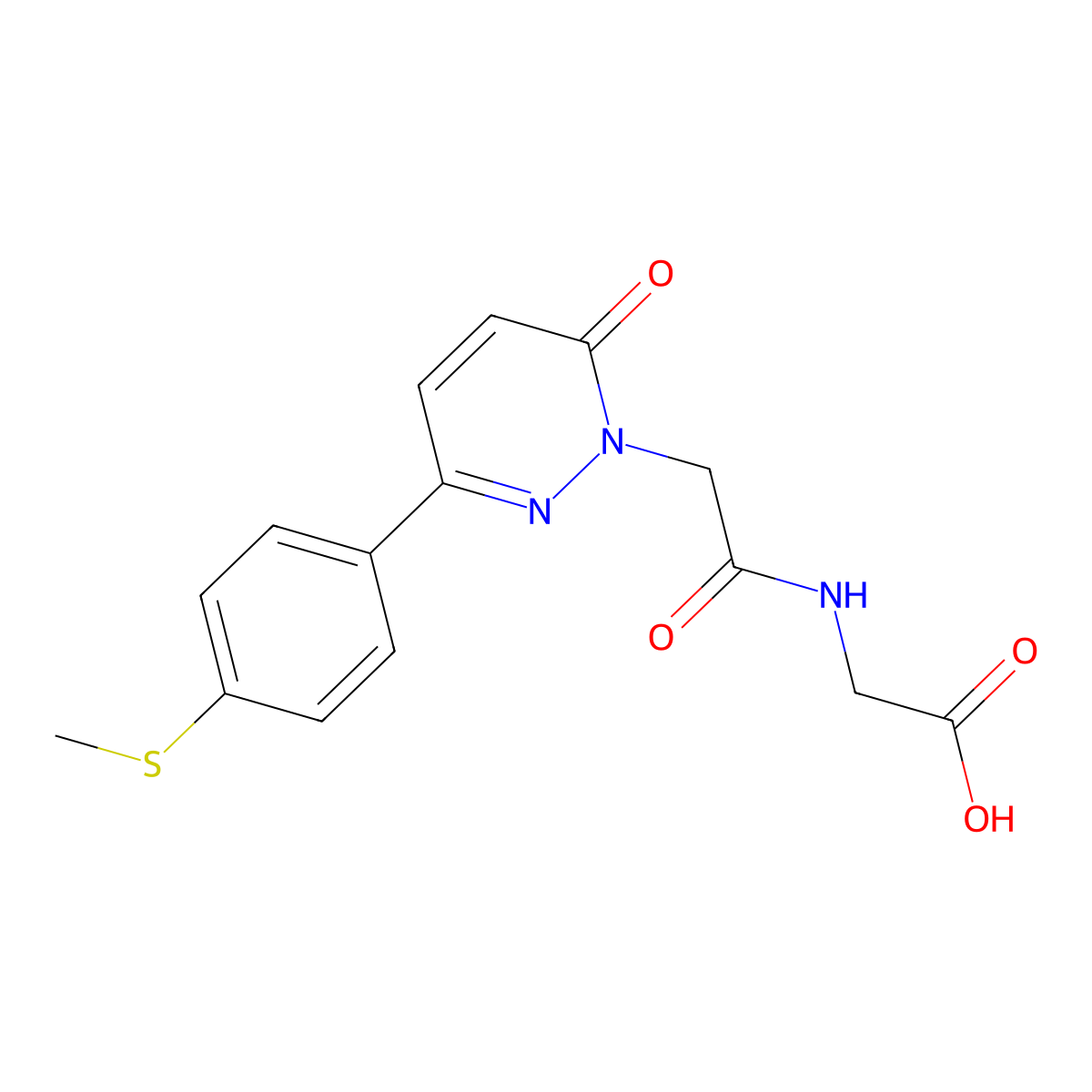 N-({3-[4-(methylsulfanyl)phenyl]-6-oxopyridazin-1(6H)-yl}acetyl)glycine molecular structure, CAS 1282121-72-5