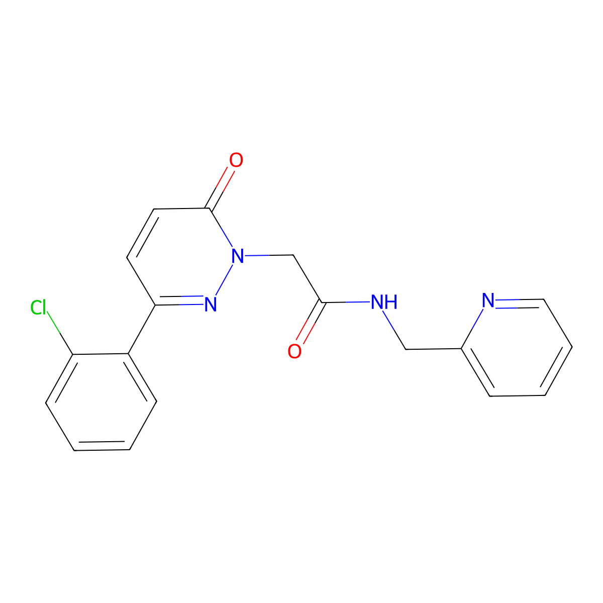 2-(3-(2-chlorophenyl)-6-oxopyridazin-1(6H)-yl)-N-(pyridin-2-ylmethyl)acetamide molecular structure, CAS 1282121-79-2