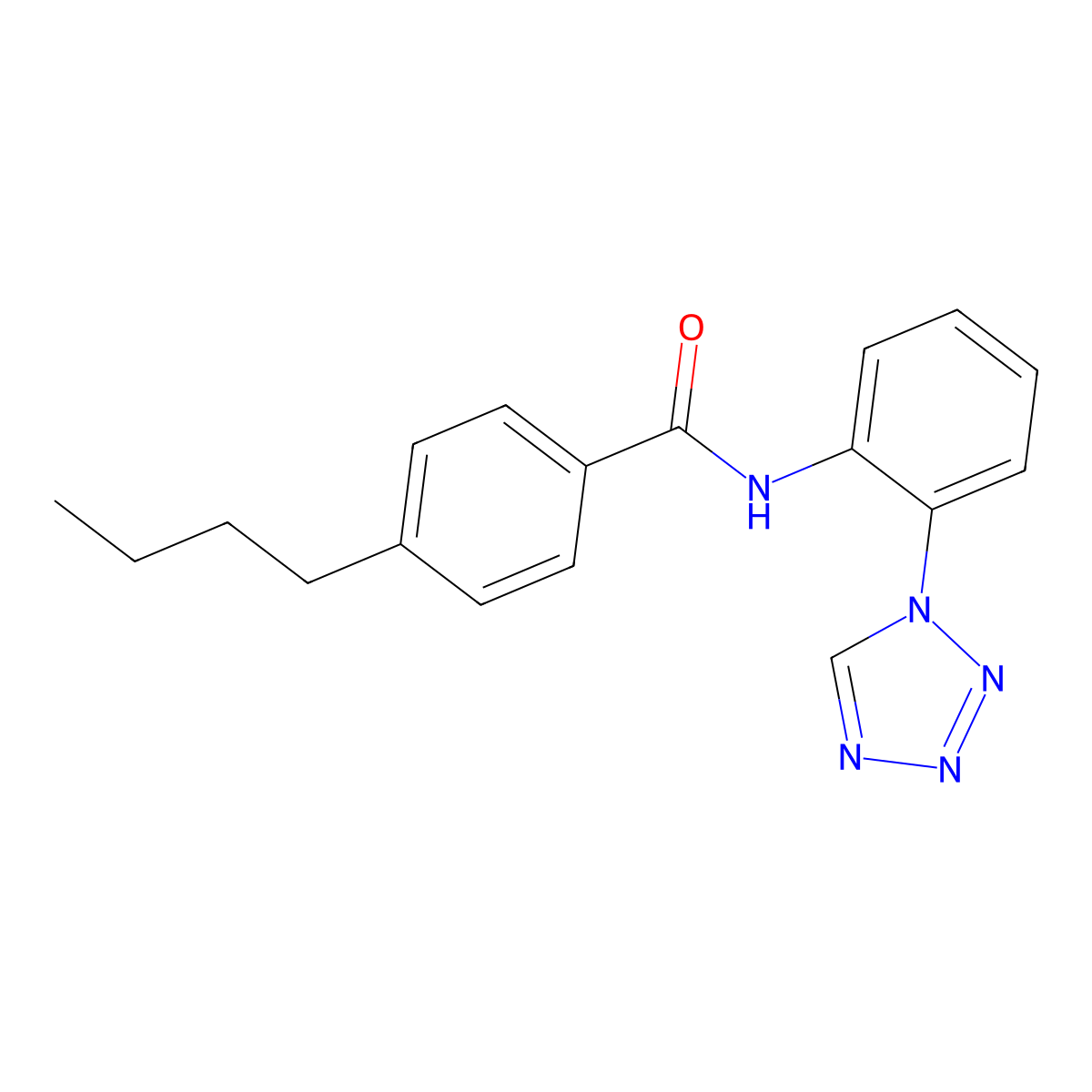 4-butyl-N-[2-(1H-tetrazol-1-yl)phenyl]benzamide molecular structure, CAS 1282121-84-9