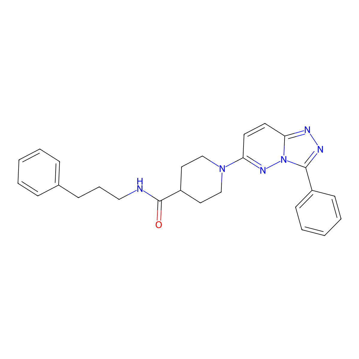 N-(3-phenylpropyl)-1-(3-phenyl[1,2,4]triazolo[4,3-b]pyridazin-6-yl)piperidine-4-carboxamide molecular structure, CAS 1282121-93-0