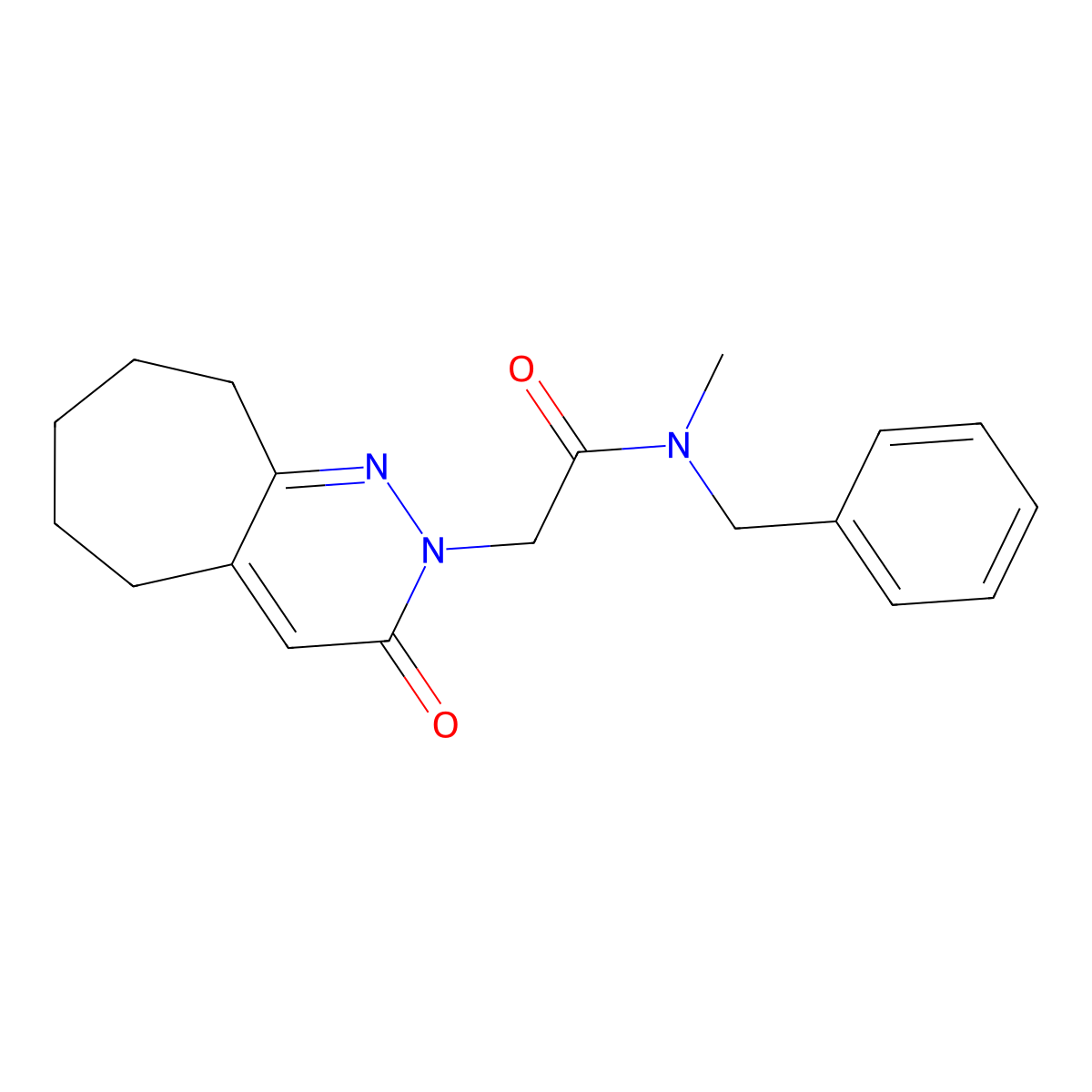 N-benzyl-N-methyl-2-(3-oxo-3,5,6,7,8,9-hexahydro-2H-cyclohepta[c]pyridazin-2-yl)acetamide molecular structure, CAS 1282121-94-1