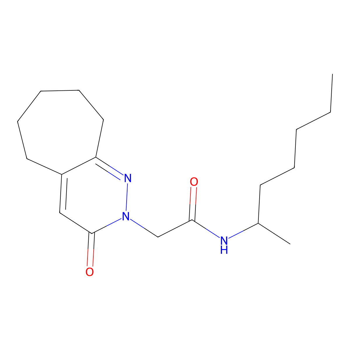 N-(heptan-2-yl)-2-(3-oxo-3,5,6,7,8,9-hexahydro-2H-cyclohepta[c]pyridazin-2-yl)acetamide molecular structure, CAS 1282122-01-3