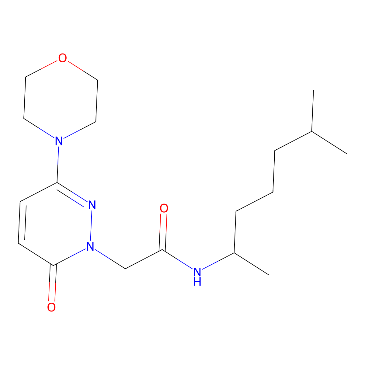 N-(6-methylheptan-2-yl)-2-[3-(morpholin-4-yl)-6-oxopyridazin-1(6H)-yl]acetamide molecular structure, CAS 1282122-05-7