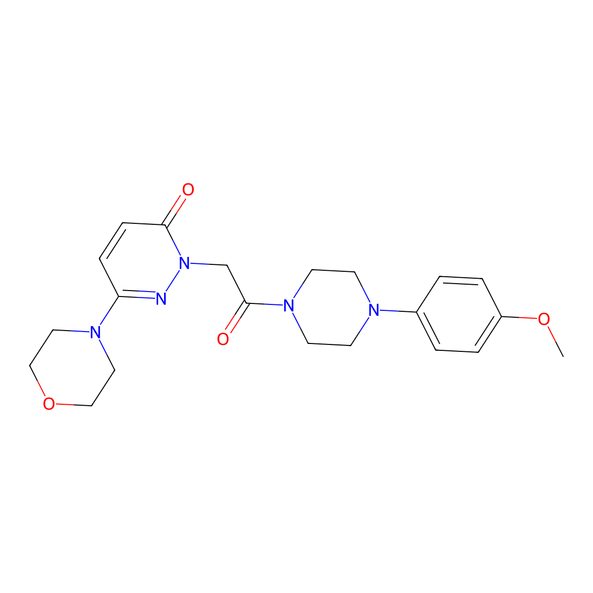 2-{2-[4-(4-methoxyphenyl)piperazin-1-yl]-2-oxoethyl}-6-(morpholin-4-yl)pyridazin-3(2H)-one molecular structure, CAS 1282122-10-4