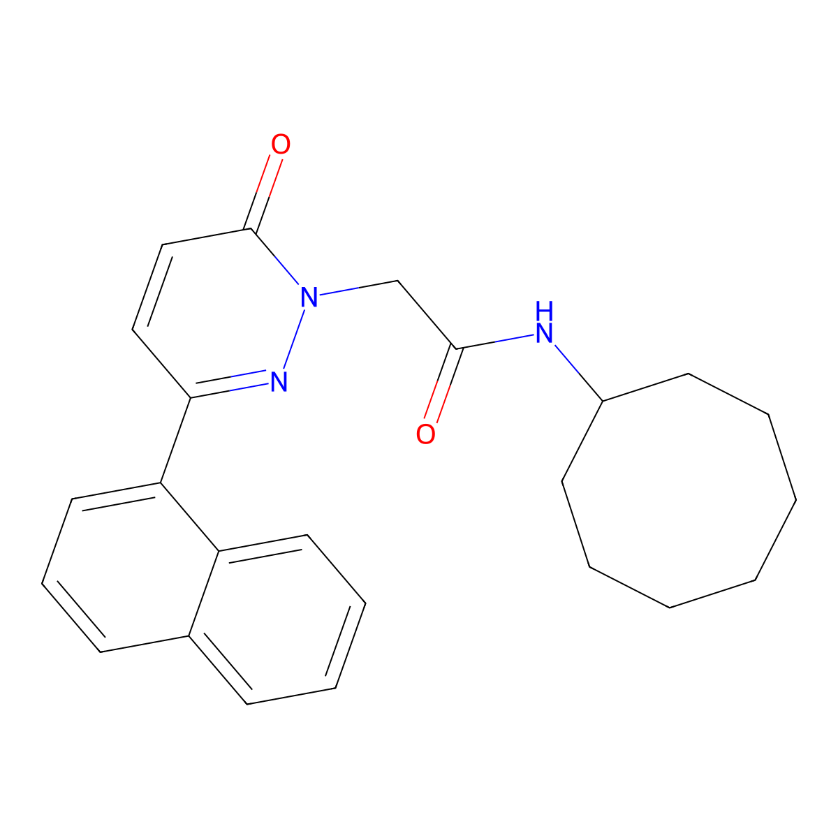 N-cyclooctyl-2-(3-(naphthalen-1-yl)-6-oxopyridazin-1(6H)-yl)acetamide molecular structure, CAS 1282122-15-9