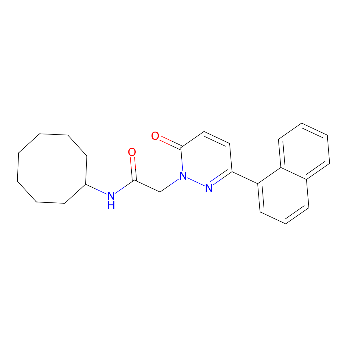 N-cyclooctyl-2-(3-(naphthalen-1-yl)-6-oxopyridazin-1(6H)-yl)acetamide molecular structure, CAS 1282122-15-9