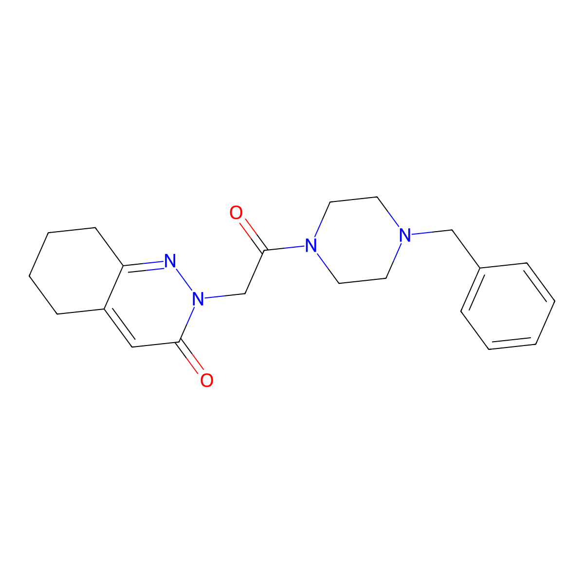 2-[2-(4-benzylpiperazino)-2-oxoethyl]-5,6,7,8-tetrahydro-3(2H)-cinnolinone molecular structure, CAS 1282122-30-8