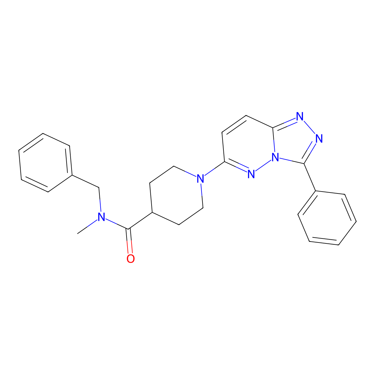 N-benzyl-N-methyl-1-(3-phenyl[1,2,4]triazolo[4,3-b]pyridazin-6-yl)piperidine-4-carboxamide molecular structure, CAS 1282122-65-9