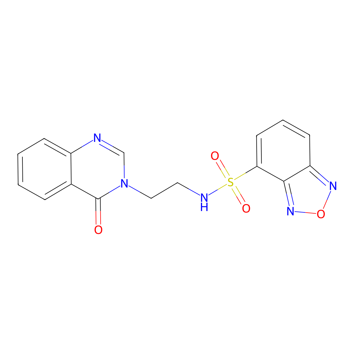 N-[2-(4-oxoquinazolin-3(4H)-yl)ethyl]-2,1,3-benzoxadiazole-4-sulfonamide molecular structure, CAS 1282122-69-3