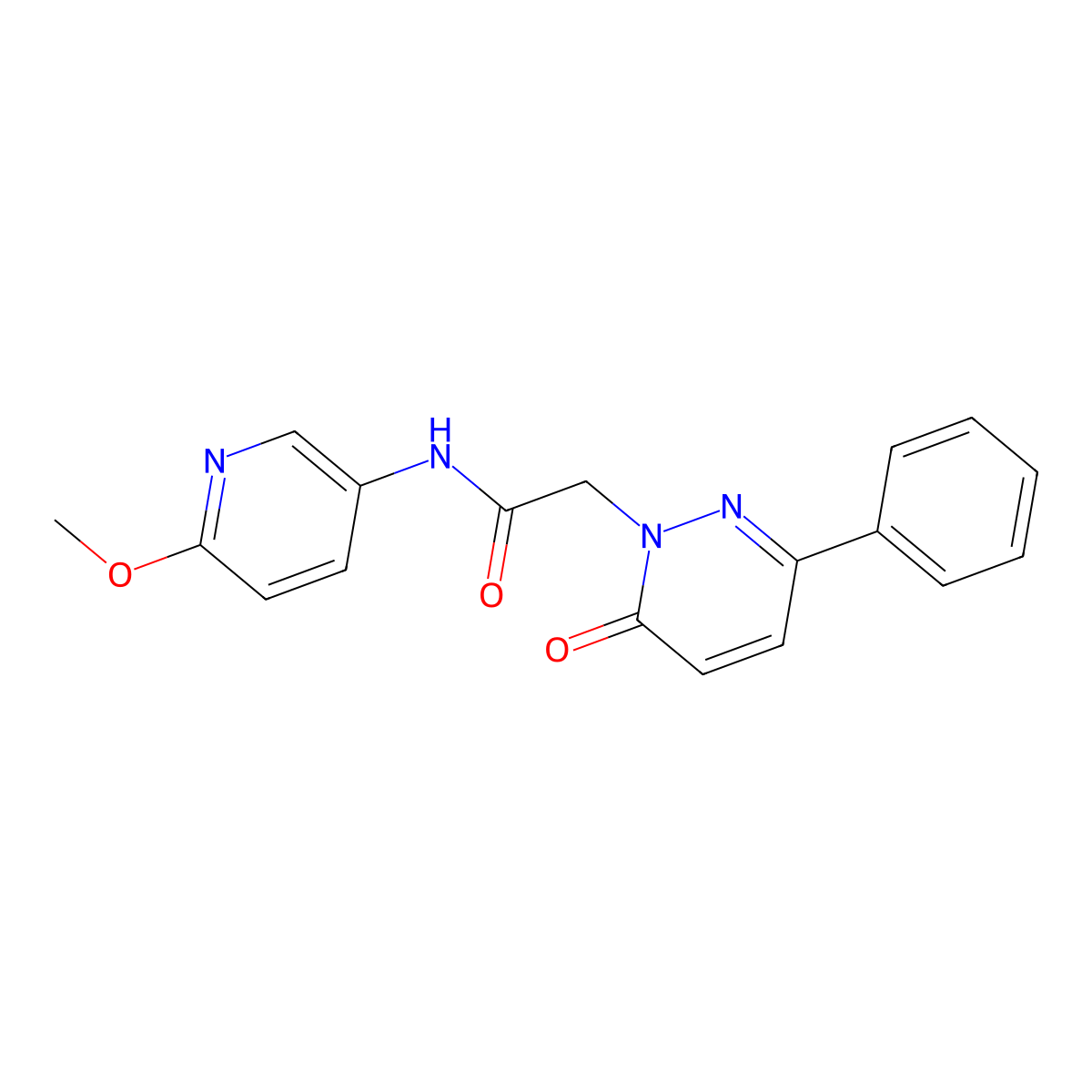 N-(6-methoxypyridin-3-yl)-2-(6-oxo-3-phenylpyridazin-1(6H)-yl)acetamide molecular structure, CAS 1282122-88-6