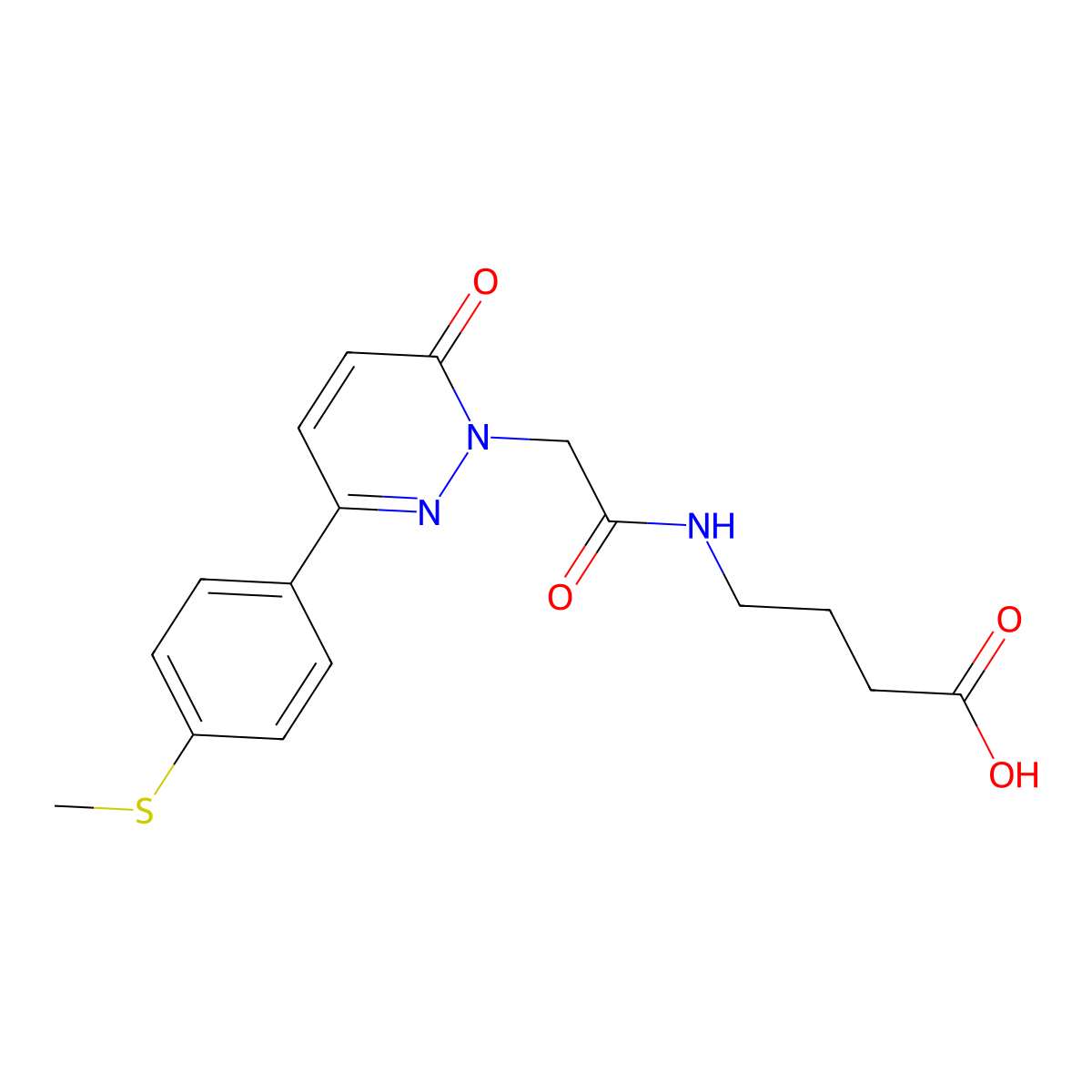 4-[({3-[4-(methylsulfanyl)phenyl]-6-oxopyridazin-1(6H)-yl}acetyl)amino]butanoic acid molecular structure, CAS 1282123-26-5