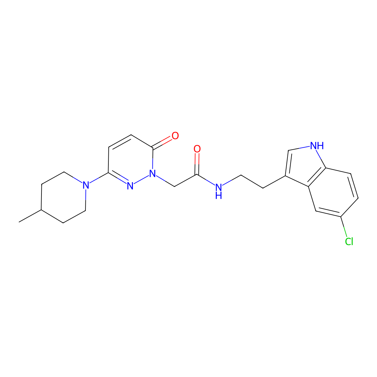 N-(2-(5-chloro-1H-indol-3-yl)ethyl)-2-(3-(4-methylpiperidin-1-yl)-6-oxopyridazin-1(6H)-yl)acetamide molecular structure, CAS 1282123-52-7