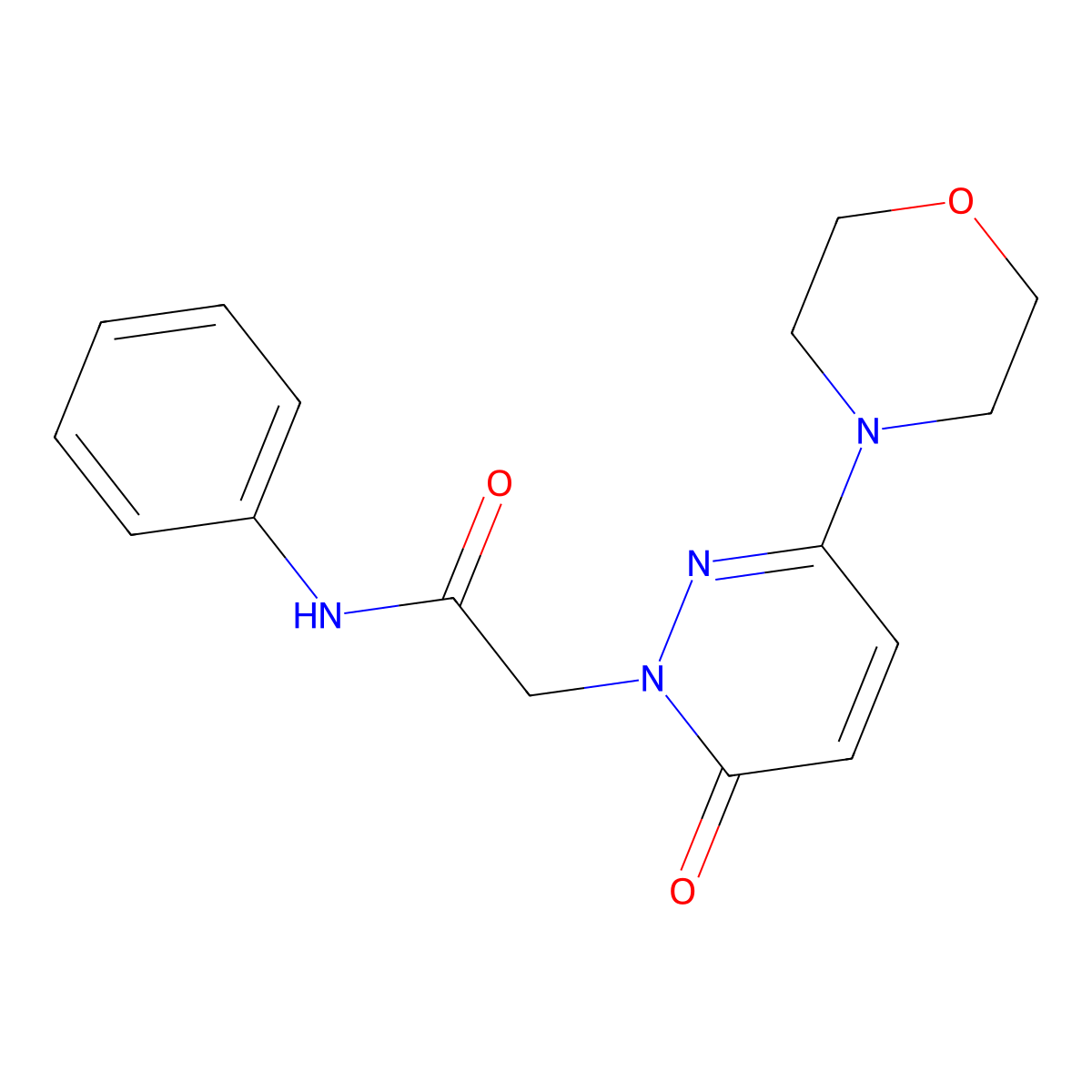 2-[3-(morpholin-4-yl)-6-oxopyridazin-1(6H)-yl]-N-phenylacetamide molecular structure, CAS 1282123-59-4