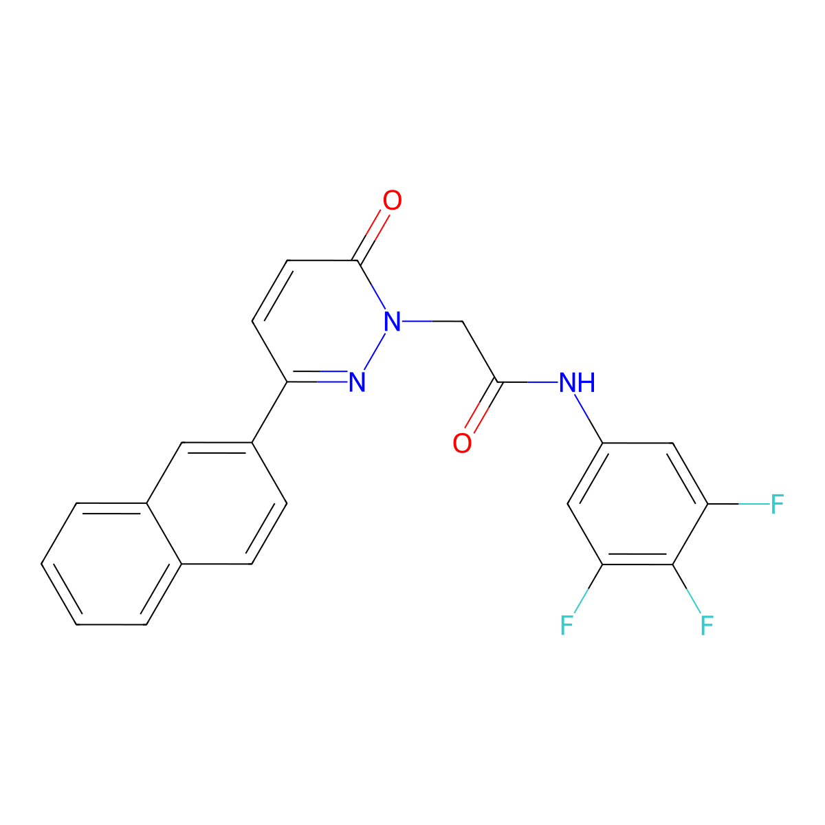 2-[3-(naphthalen-2-yl)-6-oxopyridazin-1(6H)-yl]-N-(3,4,5-trifluorophenyl)acetamide molecular structure, CAS 1282123-84-5